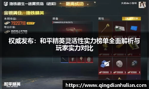 权威发布：和平精英灵活性实力榜单全面解析与玩家实力对比